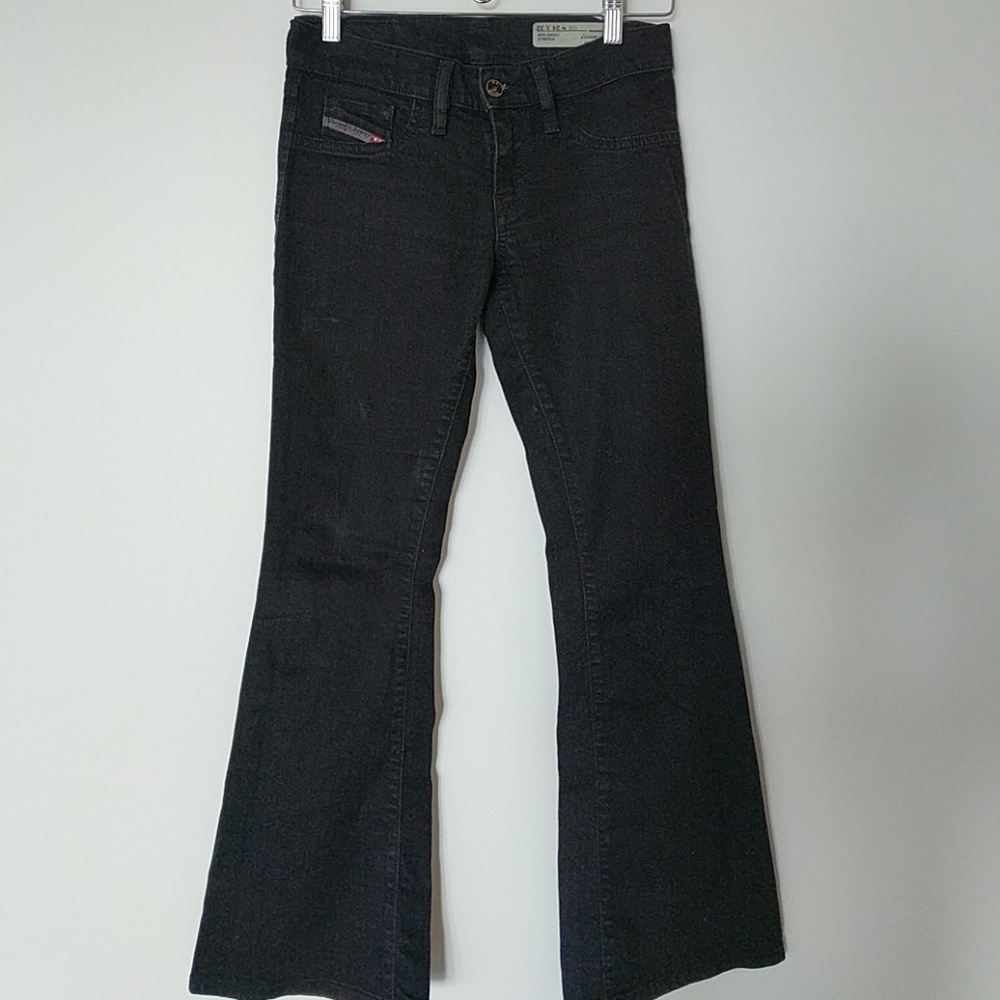 Black Diesel bell bottoms - perfect for petite